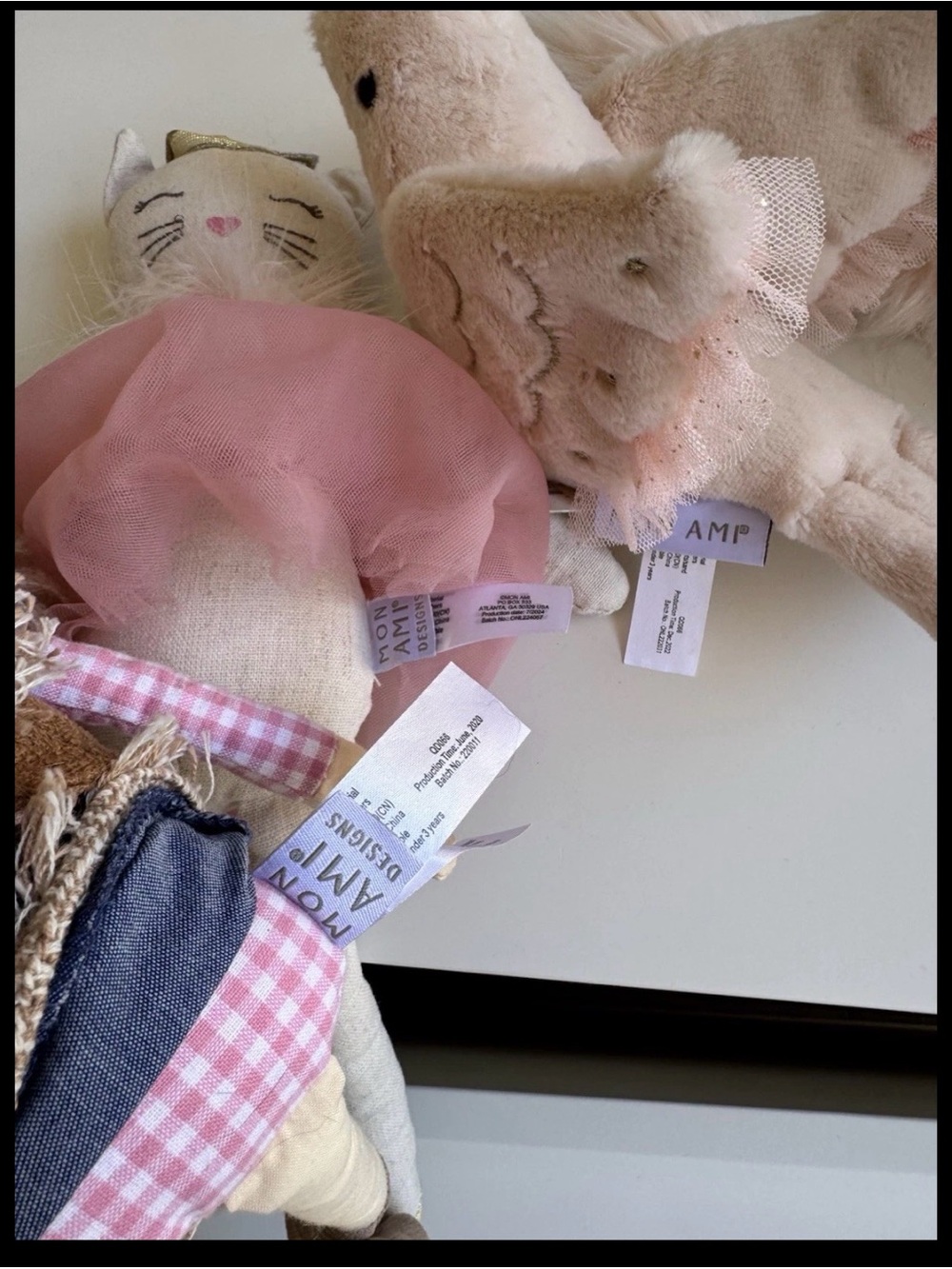 Lot 4 MON AMI Plush Cowgirl, Princess Kitty, Bird, Pink Cali Cat - Picture 4 of 5